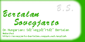 bertalan sovegjarto business card